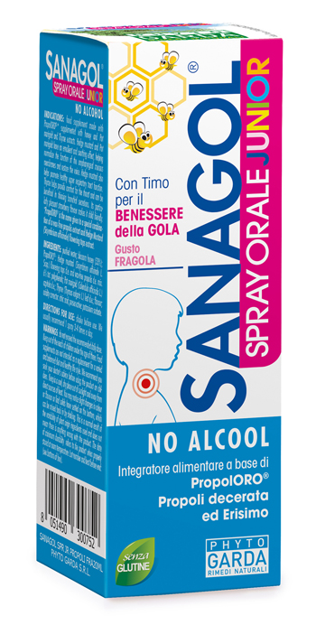 Sanagol Spray Junior Propoli Fragola 20 Ml