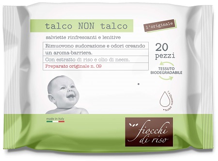 Fiocchi di riso salviette talco non talco