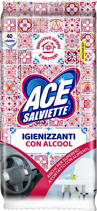 Ace salviette igienizzanti alcool 40pz